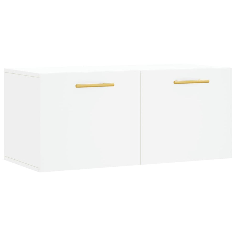 Wandkast 80X36,5X35 Cm Bewerkt Hout Wit