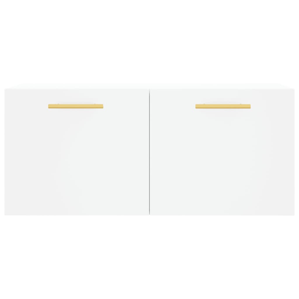 Wandkast 80X36,5X35 Cm Bewerkt Hout Wit