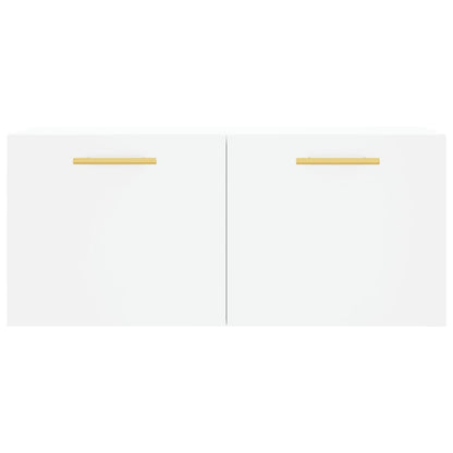 Wandkast 80X36,5X35 Cm Bewerkt Hout Wit