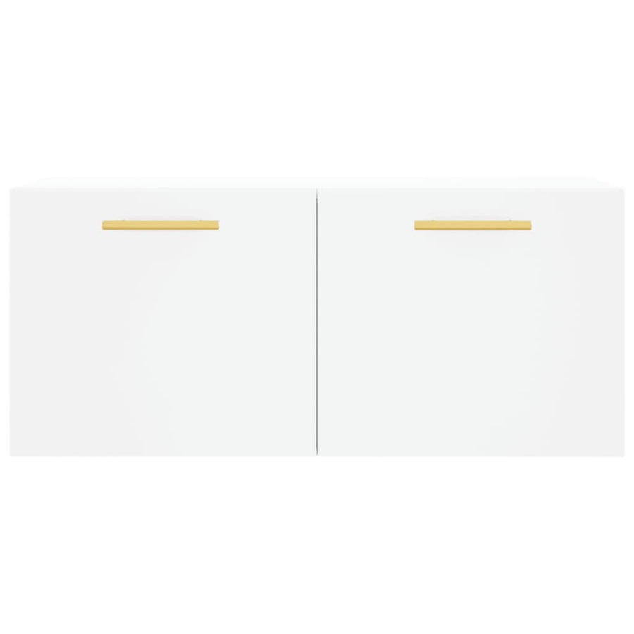 Wandkast 80X36,5X35 Cm Bewerkt Hout Wit