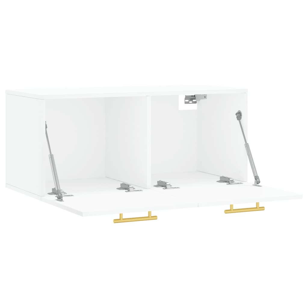 Wandkast 80X36,5X35 Cm Bewerkt Hout Wit