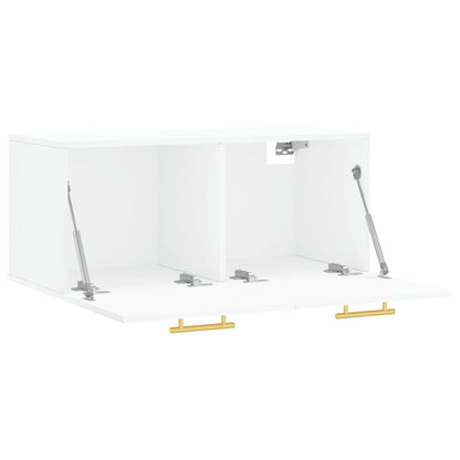 Wandkast 80X36,5X35 Cm Bewerkt Hout Wit