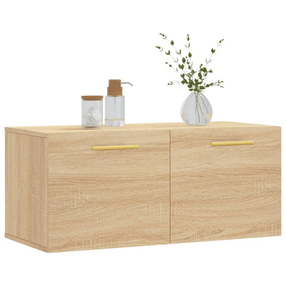 Wandkast 80x36,5x35 cm bewerkt hout sonoma eikenkleurig