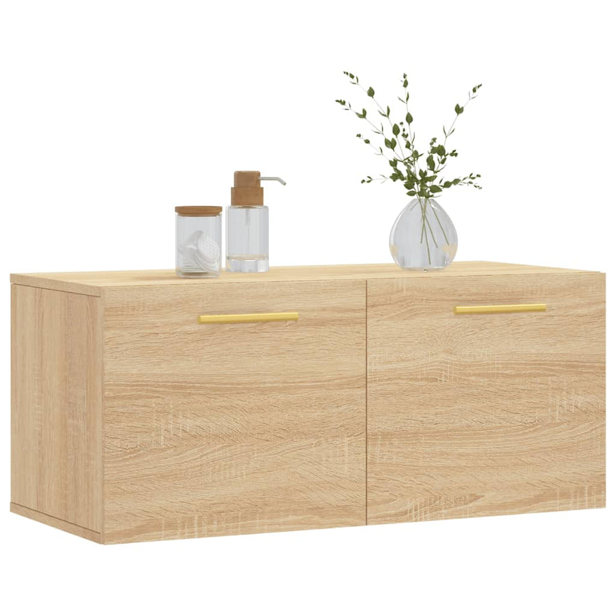 Wandkast 80x36,5x35 cm bewerkt hout sonoma eikenkleurig