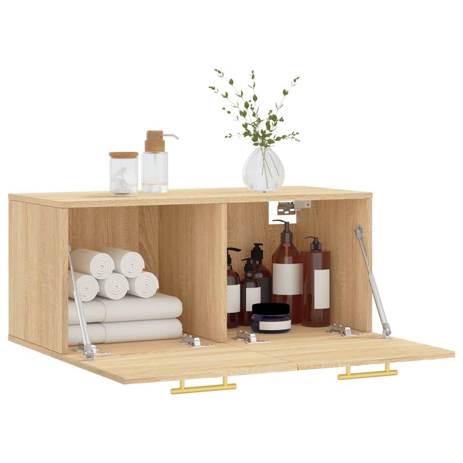 Wandkast 80x36,5x35 cm bewerkt hout sonoma eikenkleurig