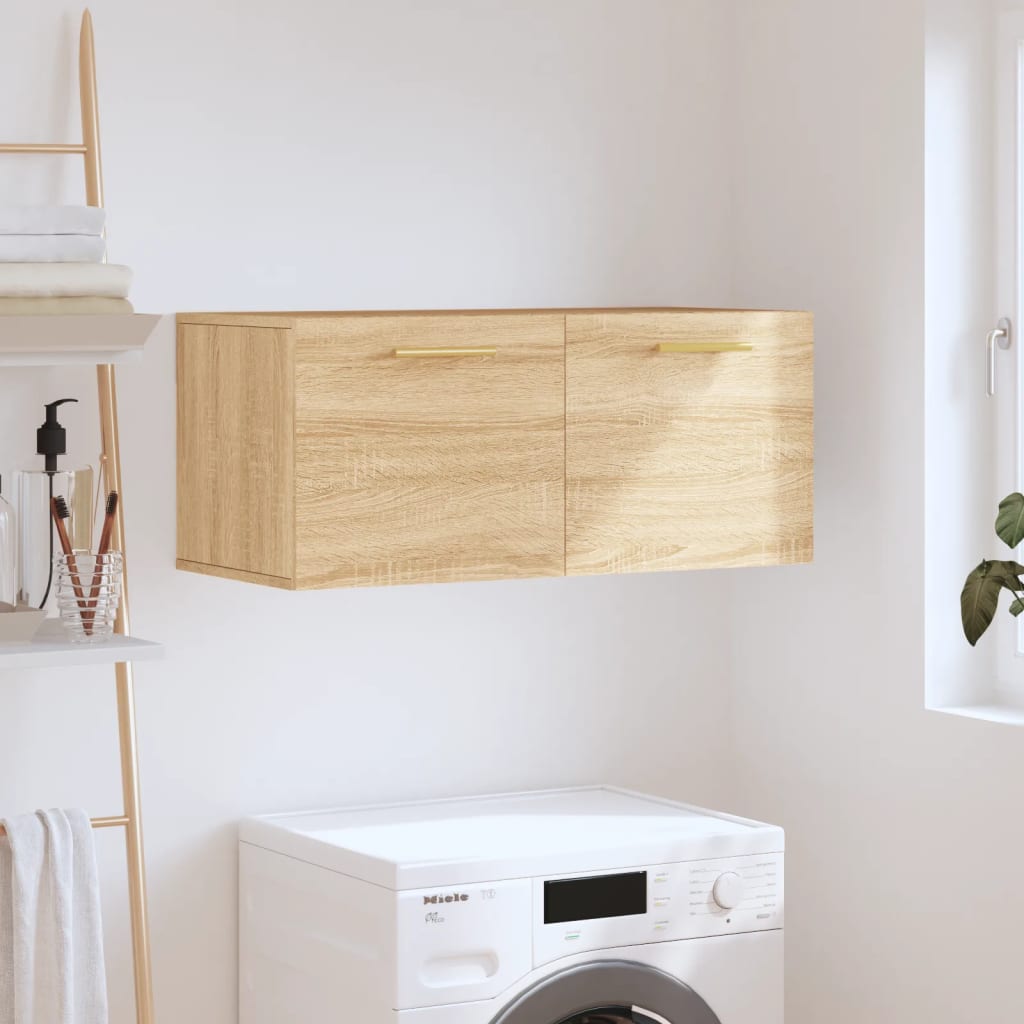 Wandkast 80x36,5x35 cm bewerkt hout sonoma eikenkleurig