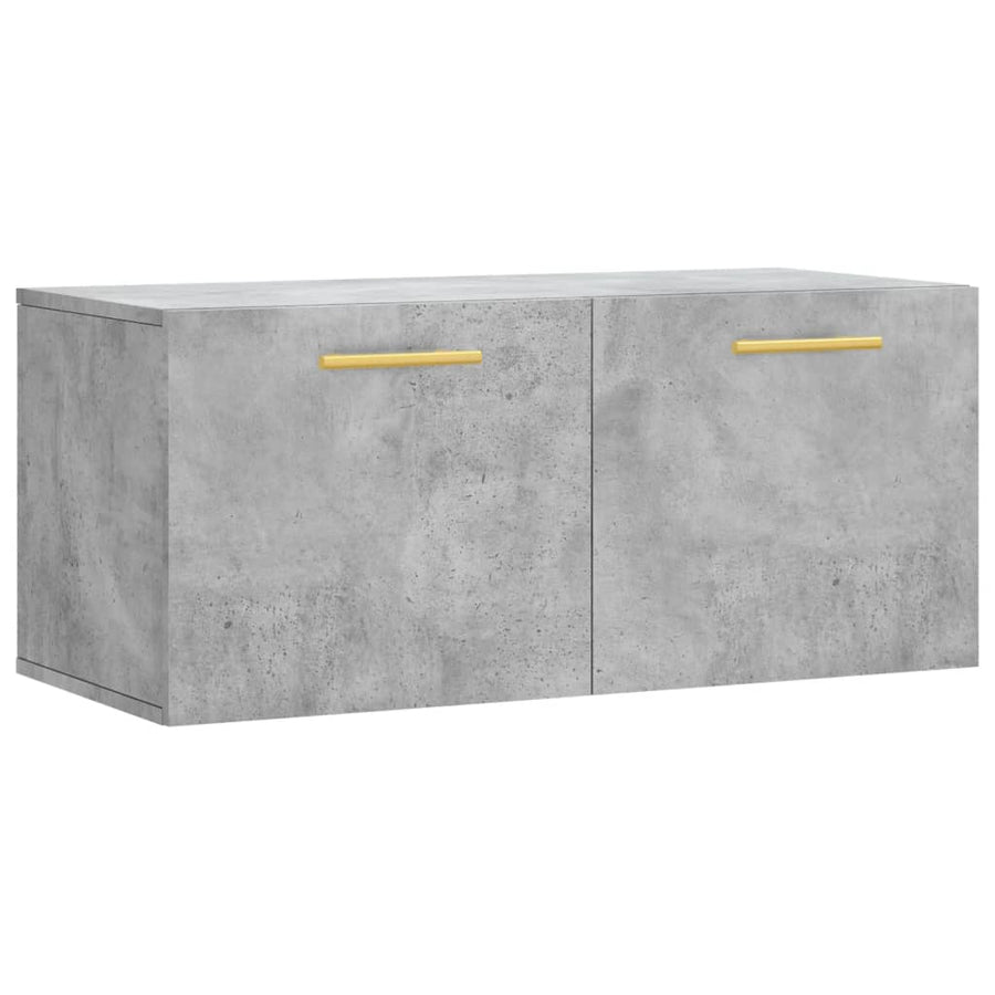 Wandkast 80X36,5X35 Cm Bewerkt Hout Betongrijs