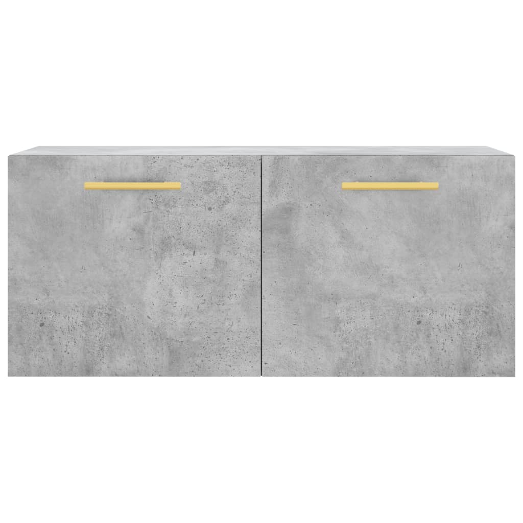 Wandkast 80X36,5X35 Cm Bewerkt Hout Betongrijs