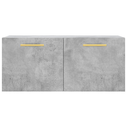 Wandkast 80X36,5X35 Cm Bewerkt Hout Betongrijs