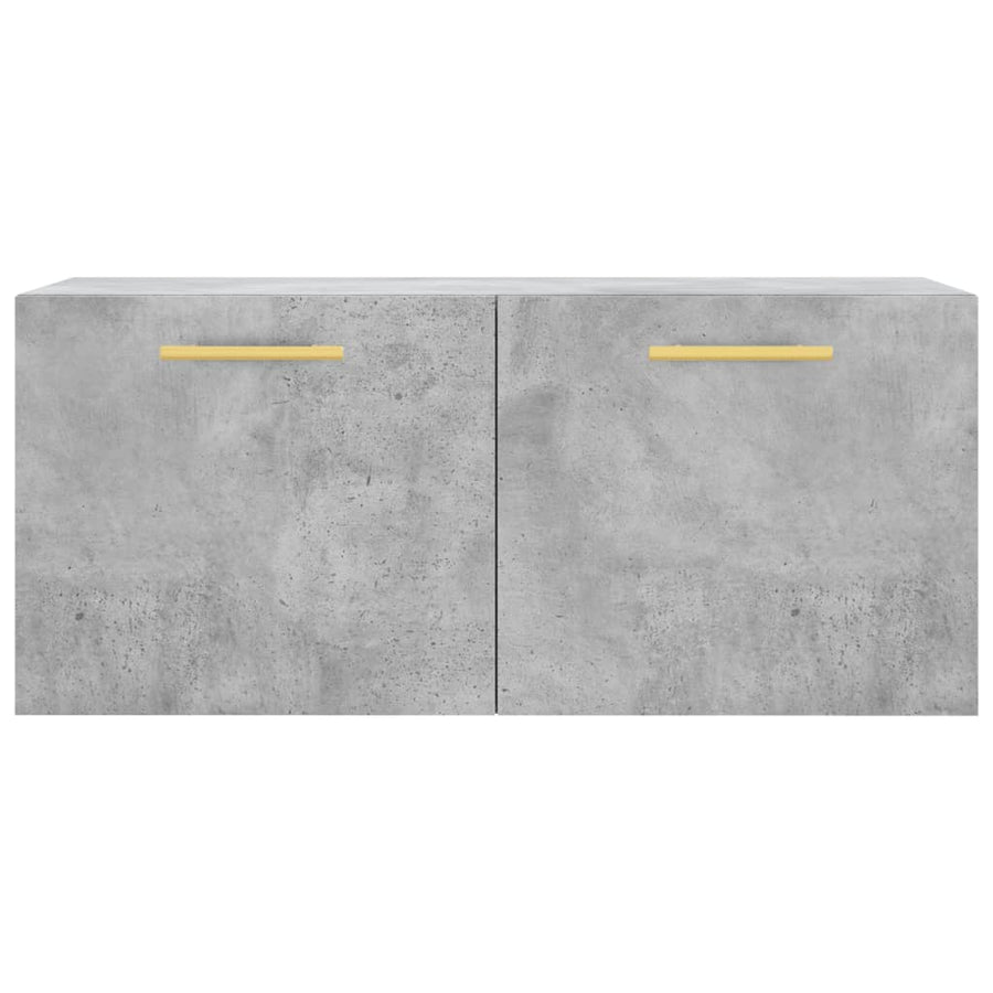 Wandkast 80X36,5X35 Cm Bewerkt Hout Betongrijs