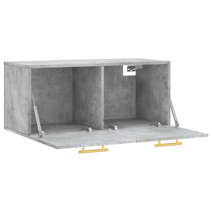 Wandkast 80X36,5X35 Cm Bewerkt Hout Betongrijs