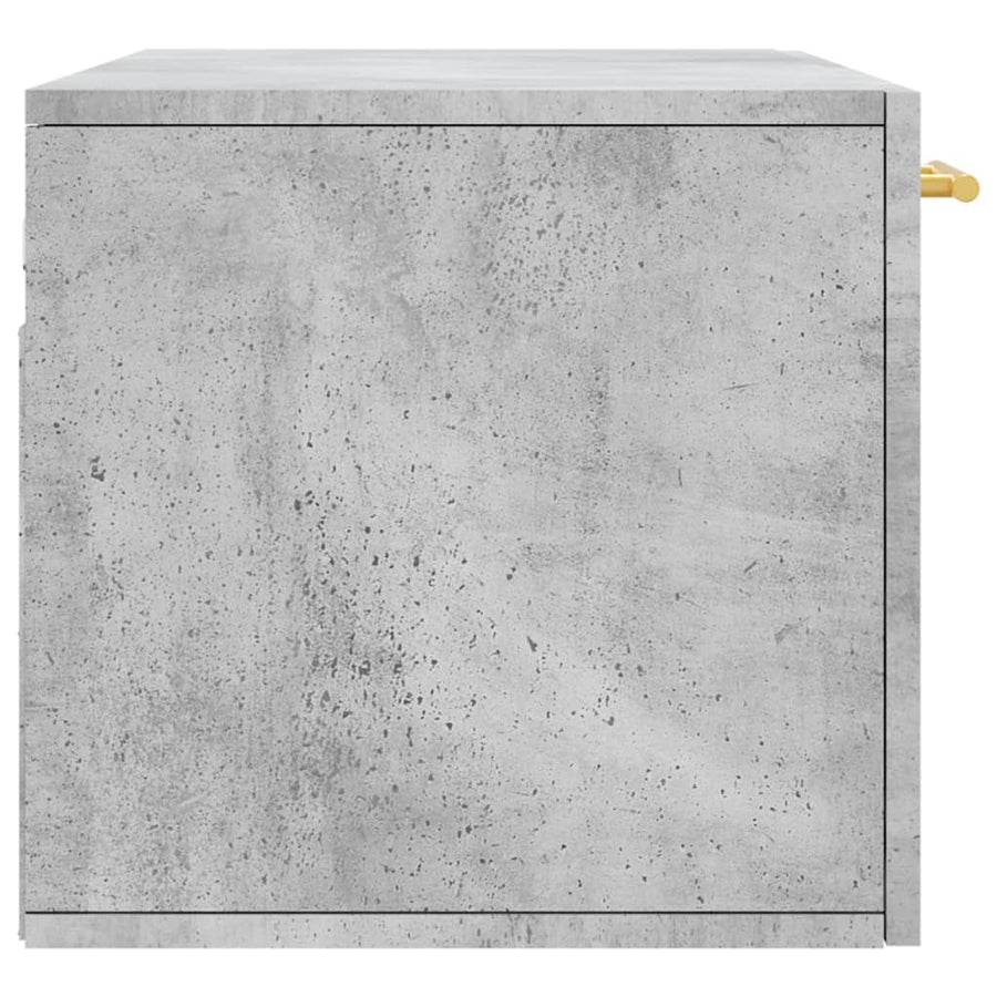 Wandkast 80X36,5X35 Cm Bewerkt Hout Betongrijs