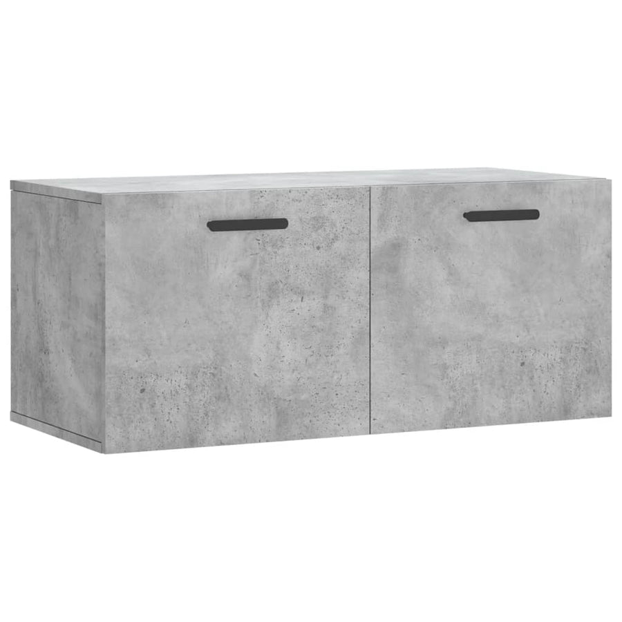 Wandkast 80X36,5X35 Cm Bewerkt Hout Betongrijs