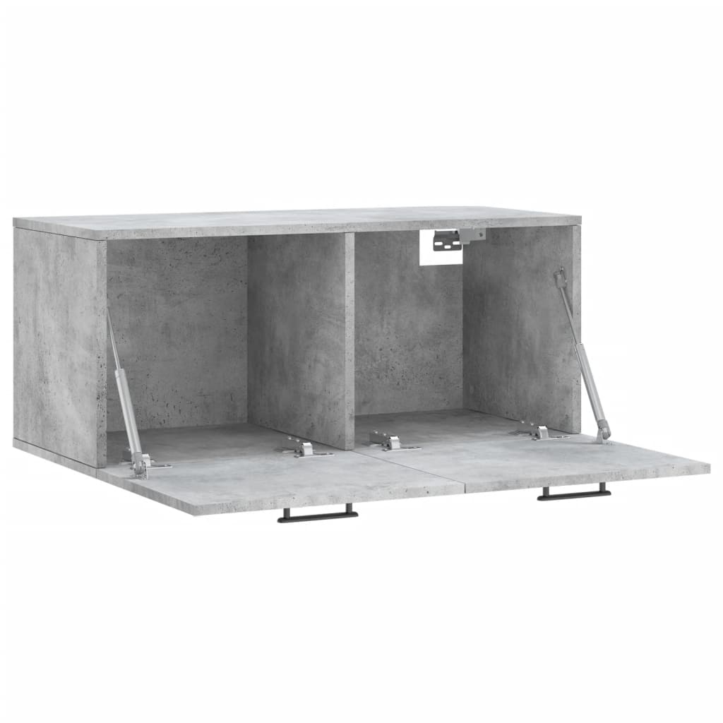 Wandkast 80X36,5X35 Cm Bewerkt Hout Betongrijs