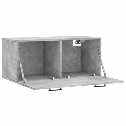 Wandkast 80X36,5X35 Cm Bewerkt Hout Betongrijs