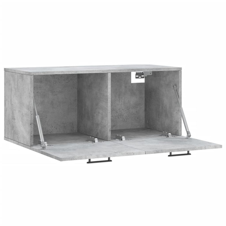 Wandkast 80X36,5X35 Cm Bewerkt Hout Betongrijs