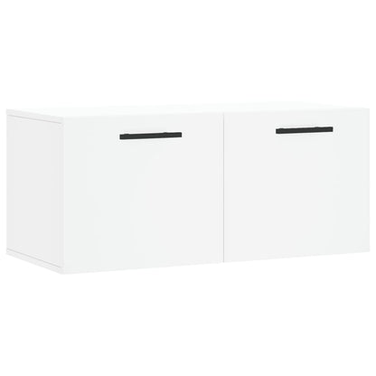 Wandkast 80X36,5X35 Cm Bewerkt Hout Wit