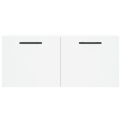 Wandkast 80X36,5X35 Cm Bewerkt Hout Wit