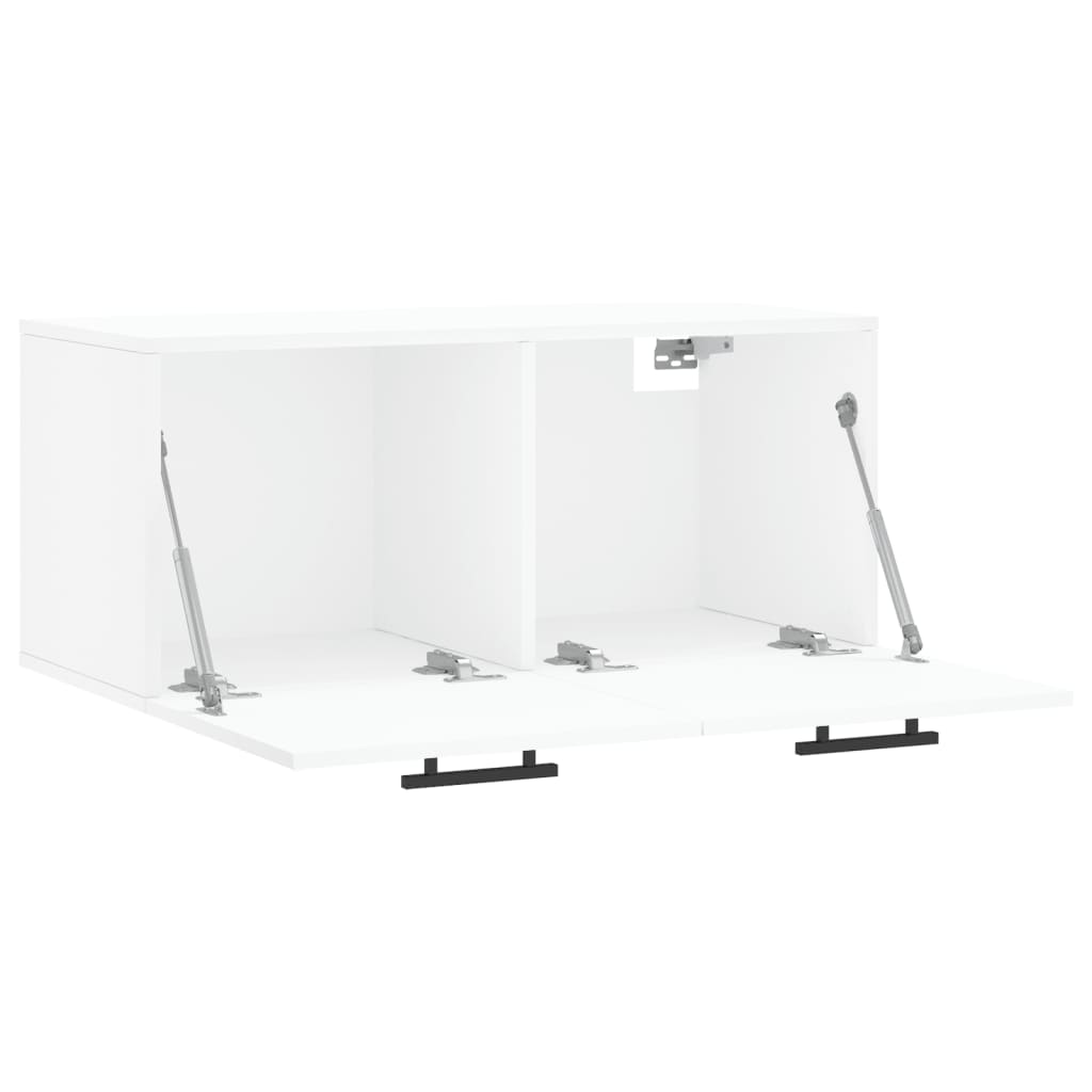 Wandkast 80X36,5X35 Cm Bewerkt Hout Wit