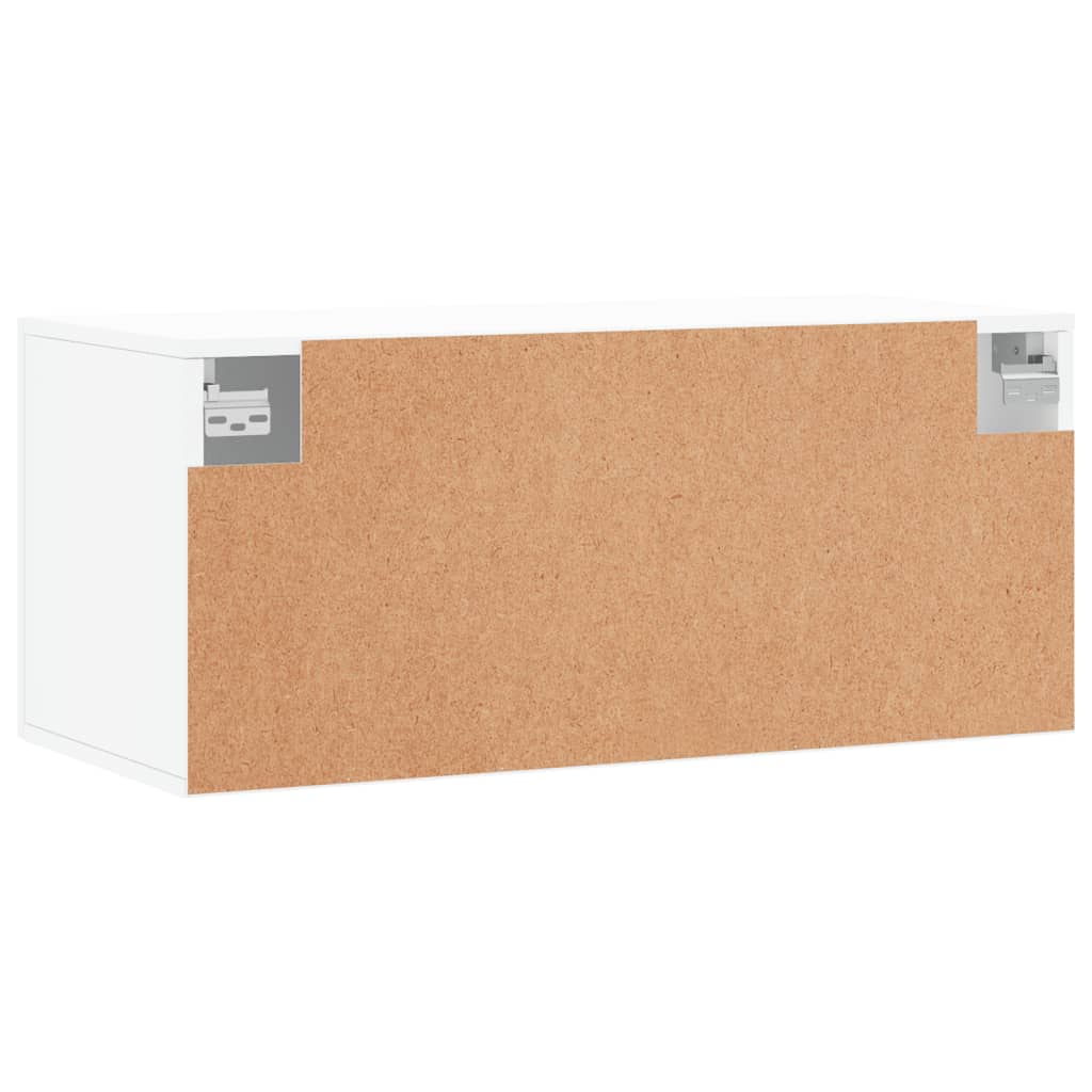 Wandkast 80X36,5X35 Cm Bewerkt Hout Wit