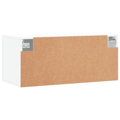 Wandkast 80X36,5X35 Cm Bewerkt Hout Wit