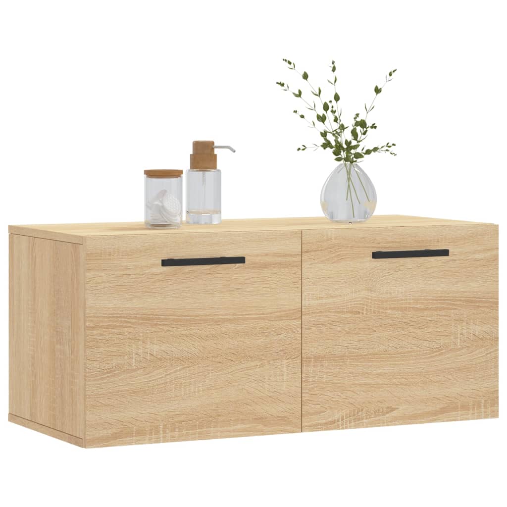 Wandkast 80x36,5x35 cm bewerkt hout sonoma eikenkleurig