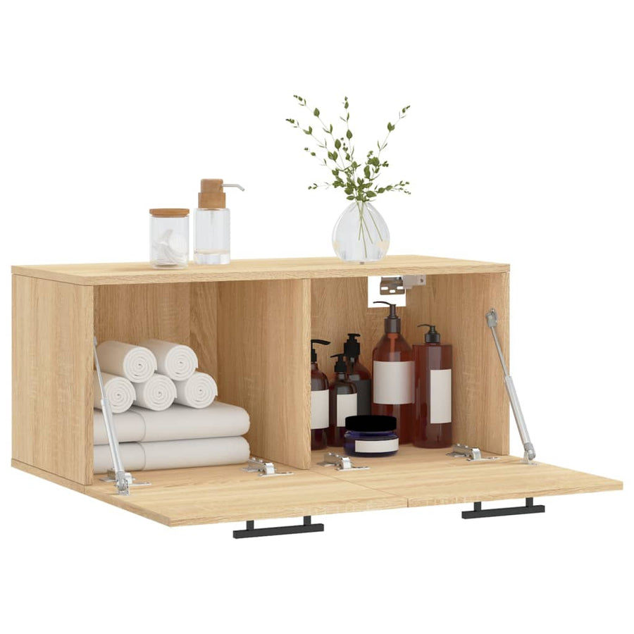 Wandkast 80x36,5x35 cm bewerkt hout sonoma eikenkleurig