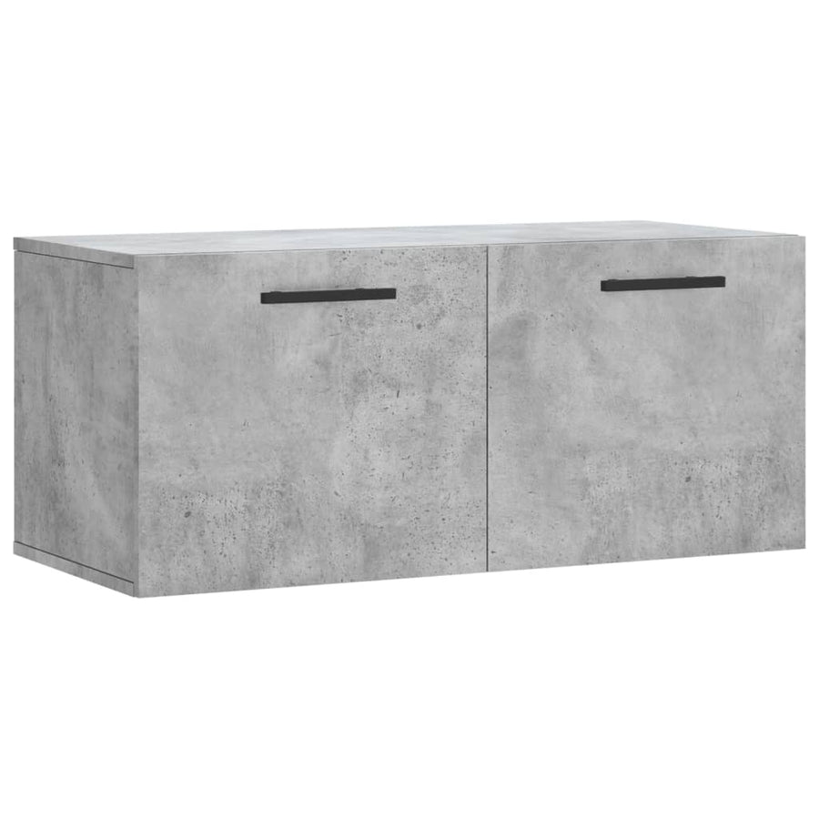Wandkast 80X36,5X35 Cm Bewerkt Hout Betongrijs