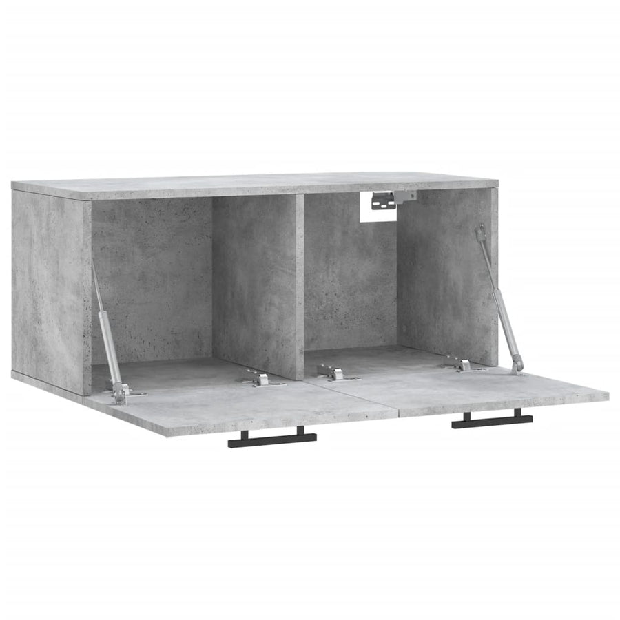 Wandkast 80X36,5X35 Cm Bewerkt Hout Betongrijs