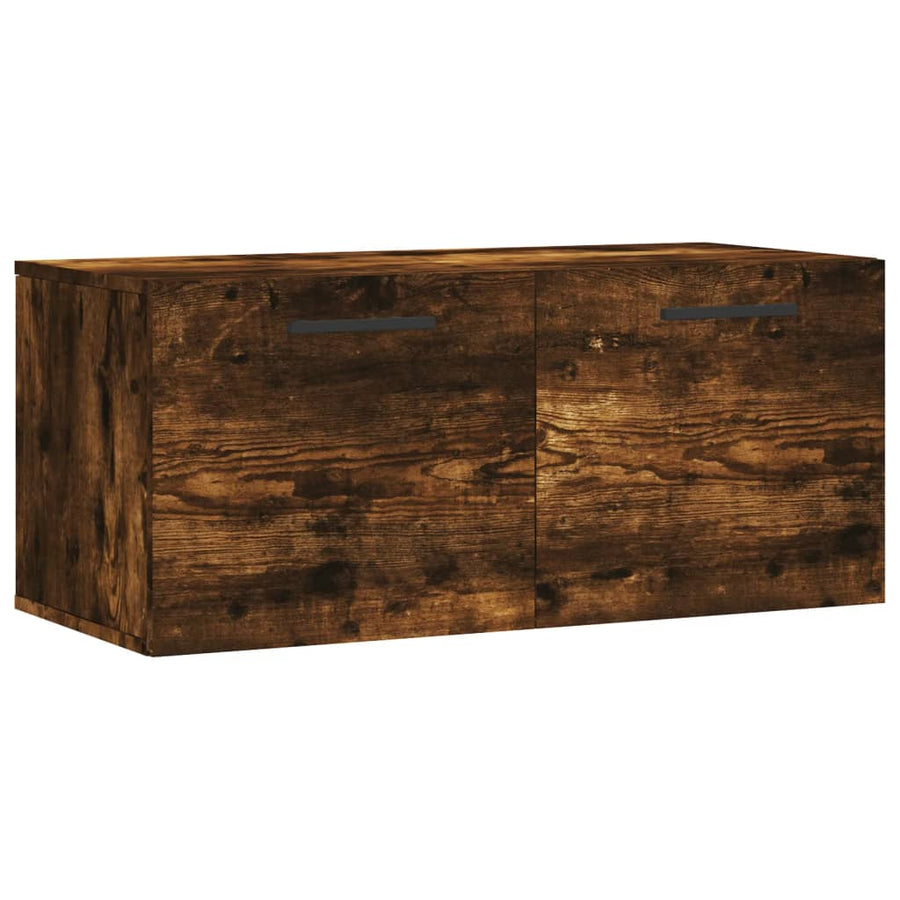 Wandkast 80X36,5X35 Cm Bewerkt Hout Kleurig 80 x 36.5 x 35 cm Gerookt eiken