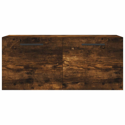 Wandkast 80X36,5X35 Cm Bewerkt Hout Kleurig 80 x 36.5 x 35 cm Gerookt eiken