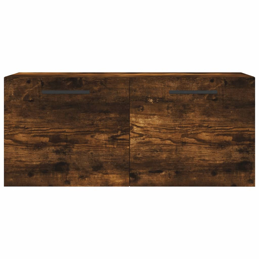 Wandkast 80X36,5X35 Cm Bewerkt Hout Kleurig 80 x 36.5 x 35 cm Gerookt eiken