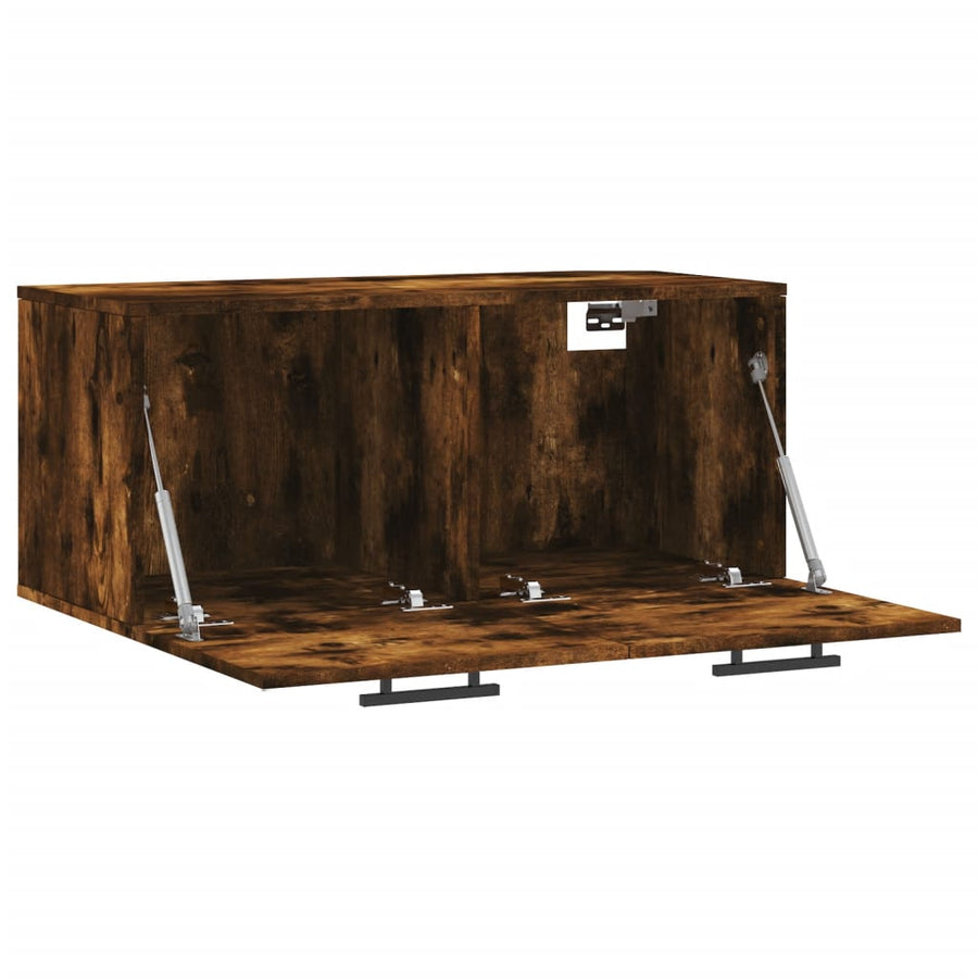 Wandkast 80X36,5X35 Cm Bewerkt Hout Kleurig 80 x 36.5 x 35 cm Gerookt eiken