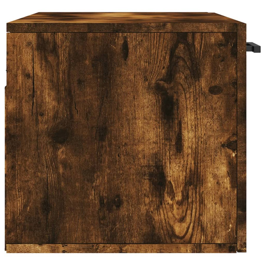Wandkast 80X36,5X35 Cm Bewerkt Hout Kleurig 80 x 36.5 x 35 cm Gerookt eiken