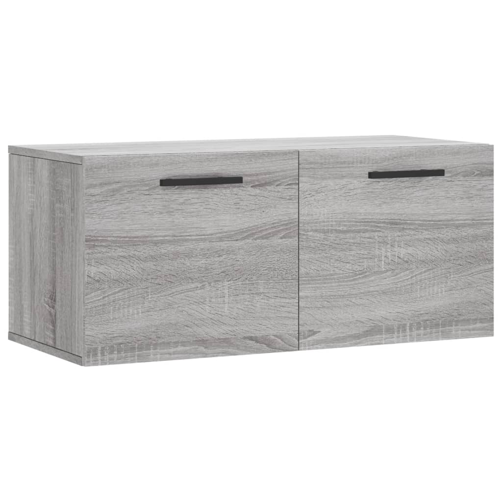 Wandkast 80X36,5X35 Cm Bewerkt Hout Grijs Sonoma Eikenkleurig