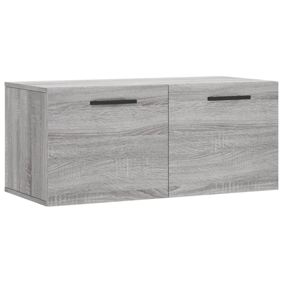 Wandkast 80X36,5X35 Cm Bewerkt Hout Grijs Sonoma Eikenkleurig