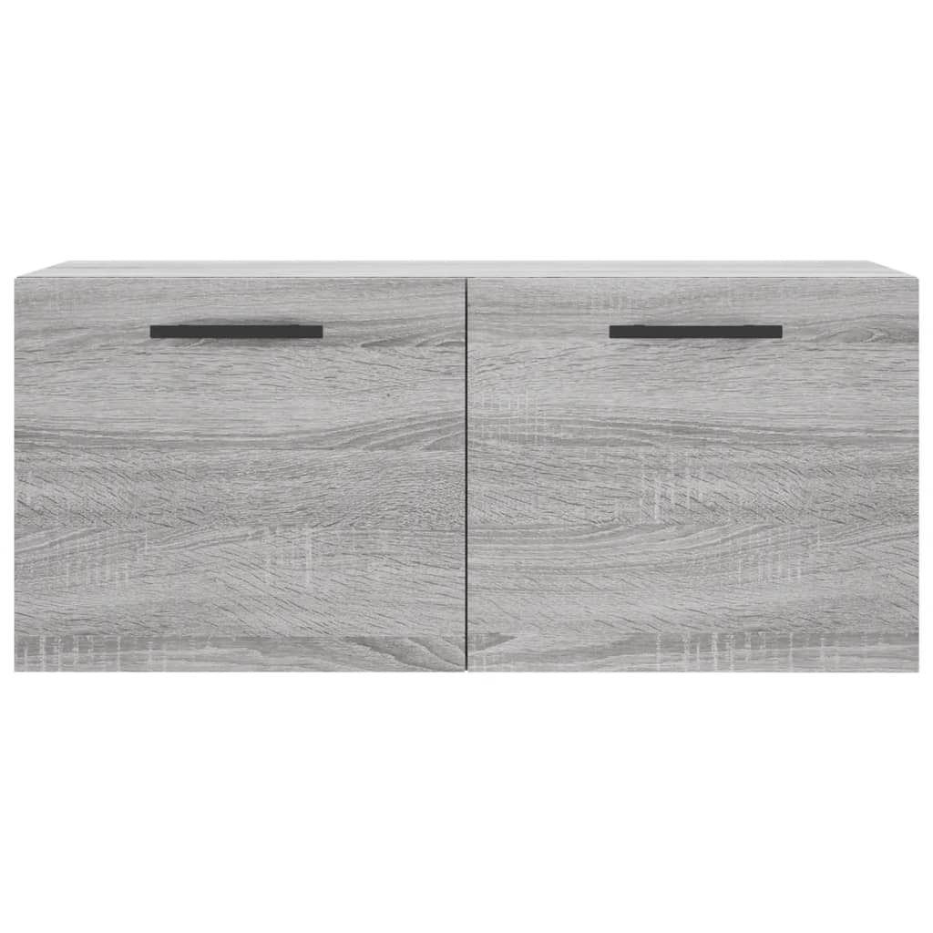 Wandkast 80X36,5X35 Cm Bewerkt Hout Grijs Sonoma Eikenkleurig