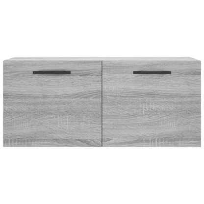 Wandkast 80X36,5X35 Cm Bewerkt Hout Grijs Sonoma Eikenkleurig