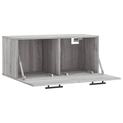 Wandkast 80X36,5X35 Cm Bewerkt Hout Grijs Sonoma Eikenkleurig
