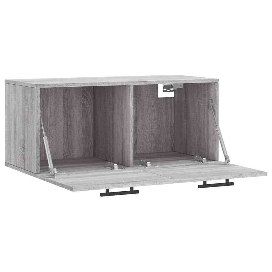 Wandkast 80X36,5X35 Cm Bewerkt Hout Grijs Sonoma Eikenkleurig