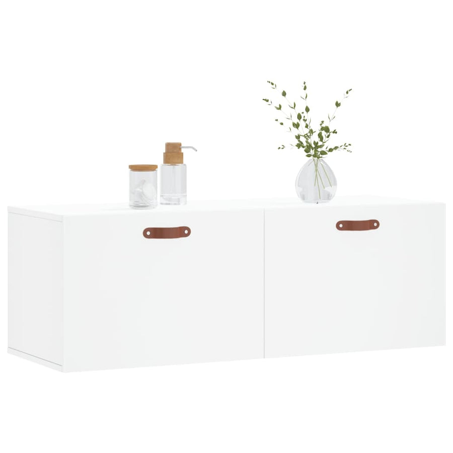Wandkast 100X36,5X35 Cm Bewerkt Hout Wit