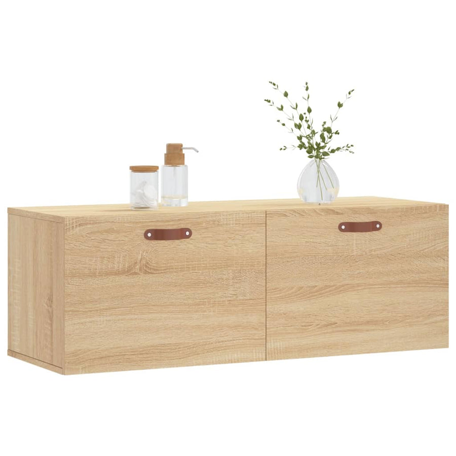 Wandkast 100X36,5X35 Cm Bewerkt Hout Kleurig 100 x 36.5 x 35 cm Sonoma eiken