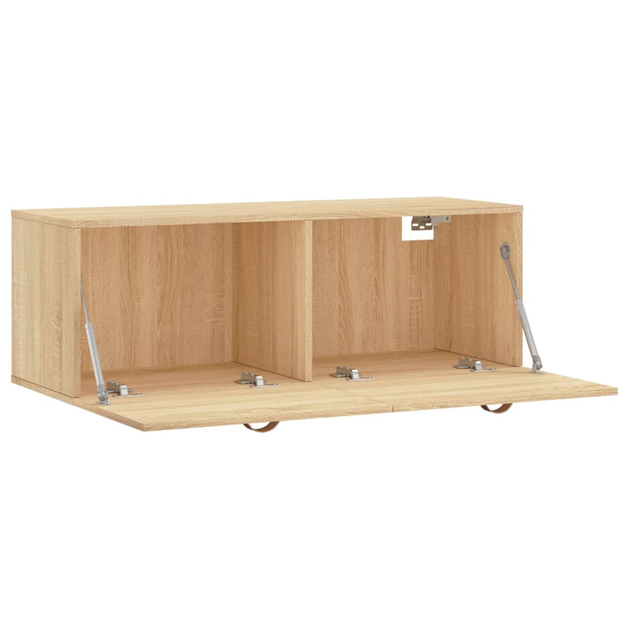 Wandkast 100X36,5X35 Cm Bewerkt Hout Kleurig 100 x 36.5 x 35 cm Sonoma eiken