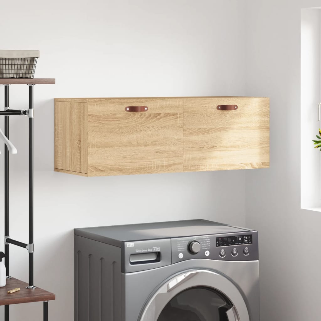 Wandkast 100X36,5X35 Cm Bewerkt Hout Kleurig 100 x 36.5 x 35 cm Sonoma eiken
