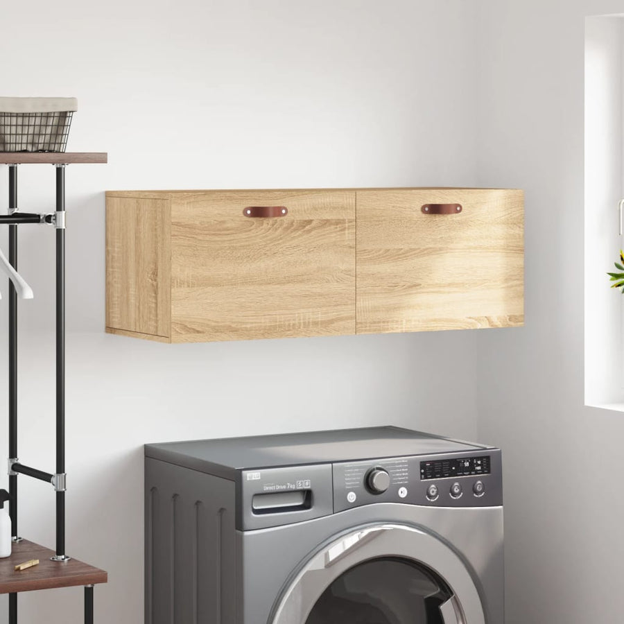 Wandkast 100X36,5X35 Cm Bewerkt Hout Kleurig 100 x 36.5 x 35 cm Sonoma eiken
