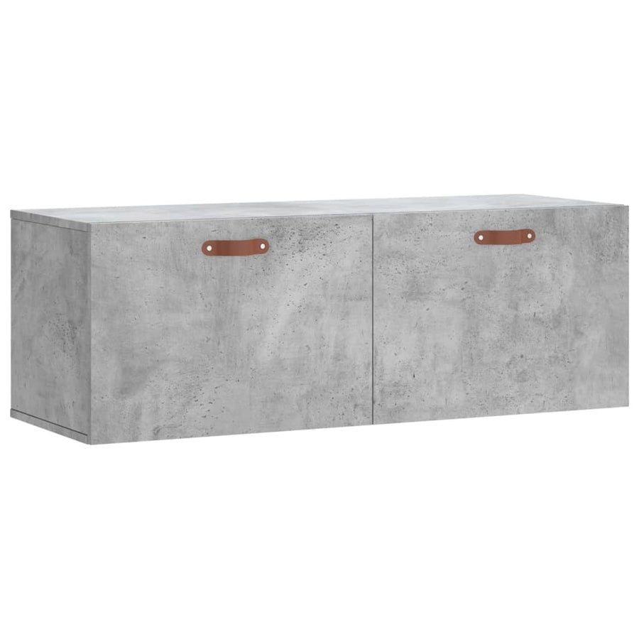 Wandkast 100X36,5X35 Cm Bewerkt Hout Betongrijs
