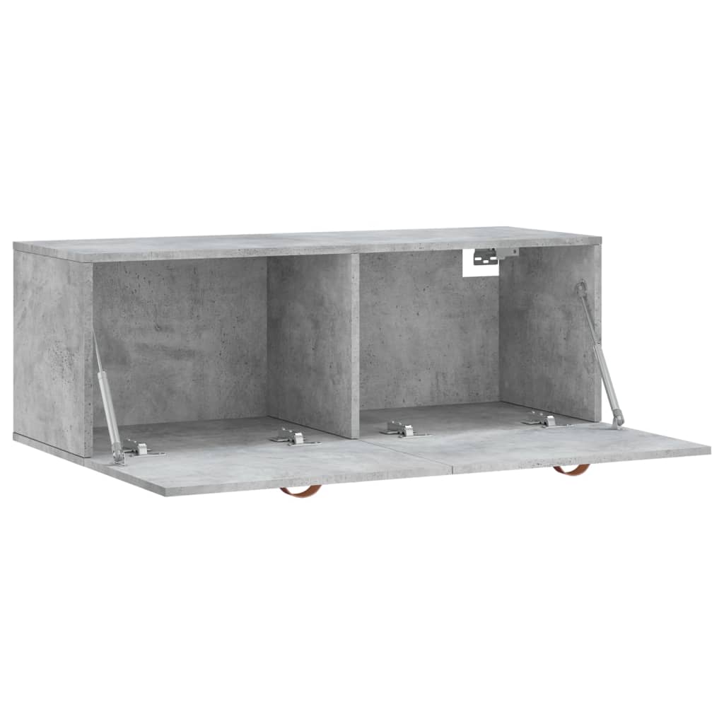 Wandkast 100X36,5X35 Cm Bewerkt Hout Betongrijs