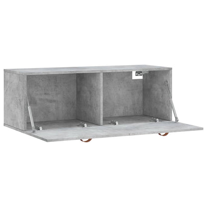 Wandkast 100X36,5X35 Cm Bewerkt Hout Betongrijs
