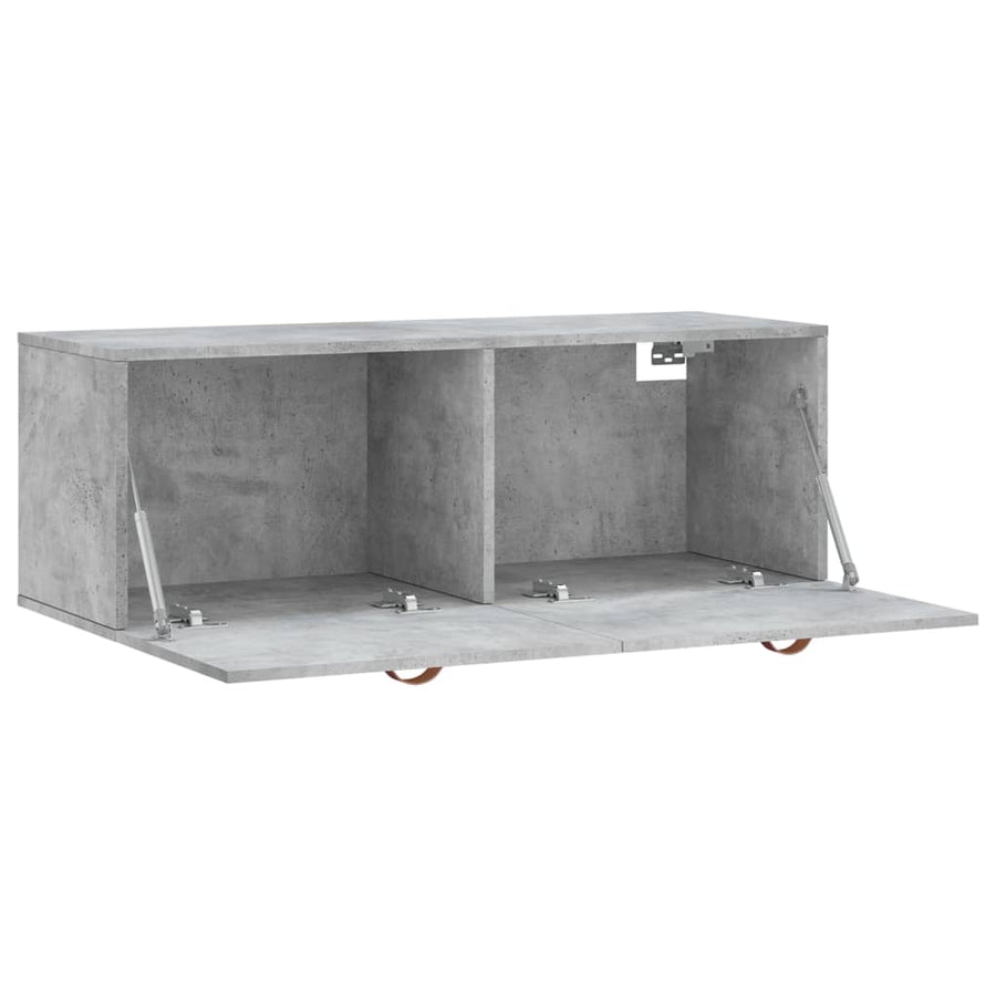 Wandkast 100X36,5X35 Cm Bewerkt Hout Betongrijs