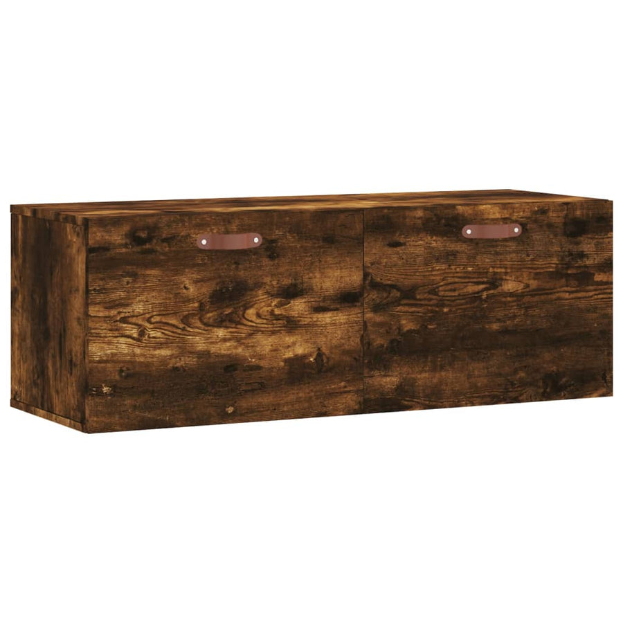 Wandkast 100x36,5x35 cm bewerkt hout gerookt eikenkleurig